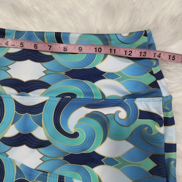Skirdle "The Skinny Skirt" Classic Collection S Blue & Green Wave Pattern - Picture 8 of 12